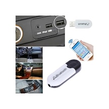 Usb Bluetooth 5.0 Ses Alıcı Adaptör Aux 3.5mm Çıkışlı Kablosuz Müzik Alıcısı Beyaz Bt 5.0