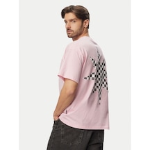 Jack & Jones Jcosolana Checkered Sırtı Baskılı Tişört 12296270 Mor
