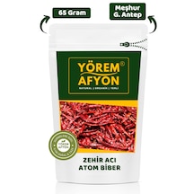 Yörem Afyon Gaziantep İslâhiye Yöresinden Acı Severlerin Vazgeçilmezi Güneş Kurusu Zehir Acı Atom Biber 65gr.