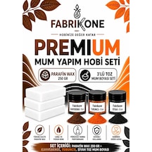 Premium Mum Yapım Hobi Seti - Parafin Wax 250 Gr - 3'lü Toz Mum Boyası Seti - Kahverengi, Turuncu, Siyah Bkfabpw2503khts Karışık