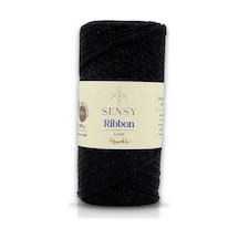 Premium Simli Ribbon Polyester İpi 200 Gr Siyah Simli İp