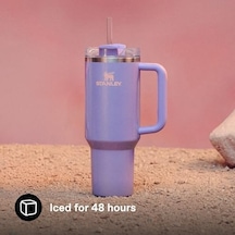 Pipetli Termos Bardak, 1.18 Litre, Parlak Lila Periwinkle Shimmer 11 Saat Soğutur. - 48 Saat. Buz Soğutmalı Pipet, Sap Ve Kapaklı Bulaşık Makinesinde Yıkanabilir Bpa İçermez Açık Beyaz