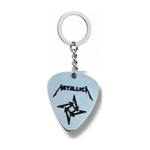 Metallica Rock Grubu Pena Şeklinde Çift Taraflı Rock İşaretli Metal Anahtarlık