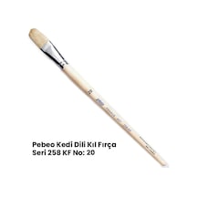 Pebeo France Art 258kf Beyaz Kıl Yassı Kedi Dili Fırça No:20