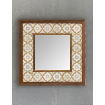 Oscar Stone Decor Masif Çerçeveli Mozaik Taş Mermer Ayna 33x33 Cm Seramik Desenli Sarı Ayna Ayn-107 Diğer