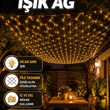 Dekoratif Led File Işık Ağ Tasarımlı Balkon Bahçe Ve İç Mekan Aydınlatma