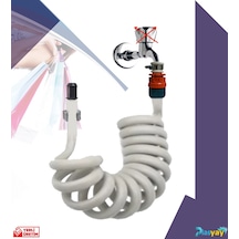 Plasyay Spiral Balkon Yıkama Hortum SetiÖzel Gri Ölçü-120 Cm
