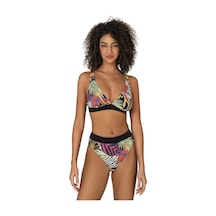 Endeep Kadın Toparlayıcı Desenli Bikini Takımı-siyah