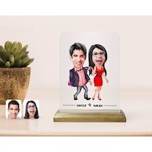 Kişiye Özel Sevgililer Karikatürlü Çerçeve-4