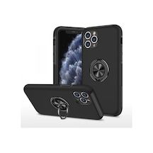 Apple İphone Uyumlu 11 Pro Max Kılıf Elit Yüzüklü Kapak - Siyah Çok Renkli