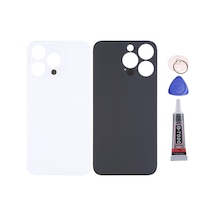 Apple Uyumlu iPhone 14 Pro Beyaz Arka Kapak Batarya Kapağı Pil Kapağı Yapışkan Ve Sökme Aparatıyla Beraber Full Set Beyaz