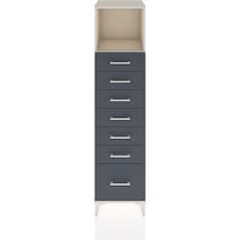 Hyperion Dolap Tek Raflı 7 Çekmeceli 44x44x182 Aytaşı-antrasit Aytaşı