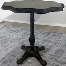 Cafe Masa Köknar Kütük Masa 80 Çap Ceviz - Siyah