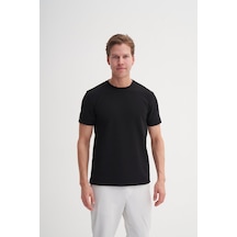 Cazador 4202 Bisiklet Yaka T-shirt Siyah