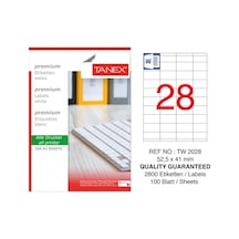 Tanex Tw-2028 - 52.50X41 MM Laser Etiket 100 Adet