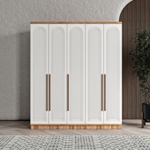 Rosa 5 Kapaklı Komple Mdf Gardırop - Elbise Dolabı