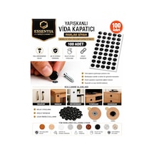 Yapışkanlı Vida Tapası Parlak Siyah Mobilya Vida Gizleme Kapak Etiketi 100 Adet Çoklu Renk