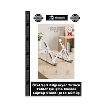 Özel Seri Bilgisayar Tutucu Tablet Çalışma Masası Laptop Standı Jx18 Gümüş