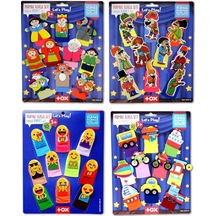 4 Set - 40 Parça Masal Kahramanları , Emojiler, Karagöz Hacivat Ve Taşıtlar Parmak Kukla T106 T181 T224 T225