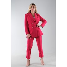 Feminist Fuşya Blazer Ceket Pantolon İkili Takım 0106305.12 001