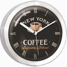 Coffee New York 10Cm Çapında Mıknatıslı Buzdolabı Ve Duvar Saati