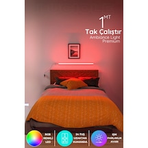 Yatak Tv Üstü Led Lambader Işık Uzaktan Kumandalı Renk Animasyon Yapışkanlı Bedlightkı