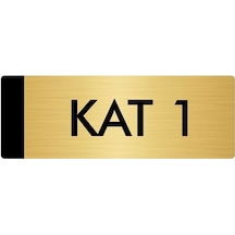 Metal Yönlendirme Levhası, Departman Kapı Isimliği Kat 1 10x20 Cm Altın Renk