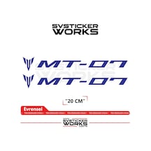 Yamaha Mt-07 Uyumlu Yazı Sticker Yüksek Kalite Özel Kesim Folyo 2'li Set Lacivert