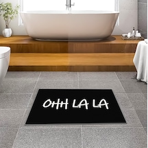 Evaşk Banyo Paspası İpeksi Kadifemsi Halı Yüzey Kaymaz Taban 45x75 BM03245S Siyah