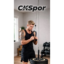 CKSpor Ev Tipi Tek Makara Fitness Seti Lat Pulldown Sırt Çekiş Triceps Biceps Egzersiz Çalışma İstasyonu