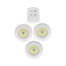Uzaktan Kumandalı 3'lü Spot Led Lamba Kablosuz Pilli Işıldak .
