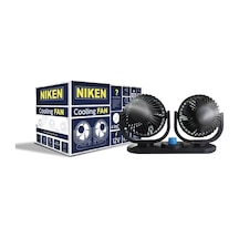 Niken Araç İçi Vantilatör Çift Başlı Küçük 12volt 4 İnç Niken