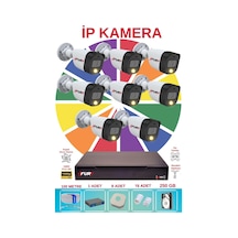 Fury 8 Li Ip Güvenlik Kamera Seti Sesli 4mp Gece Renkli Su Geçirmez 5515s 250gb