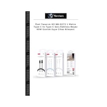 Özel Tasarım Xo Nb-q273 1 Metre Type-c To Type-c Şarj Kablosu Beyaz 60w Günlük Eşya Cihaz Bileşeni