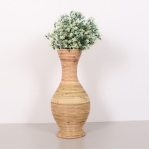 Bingül Doğal Rattan Dekoratif Vazo 24x50 Cm Bej