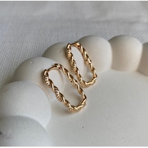 Kadın Küpe Özel Seri Minik Taşlı İnce Elips Burgu Halka Küpe 001