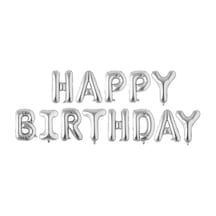 Happy Birthday Gümüş Set Folyo Balon 16 İnç
