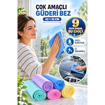 Mikrofiber Sentetik Güderi Cam Bezi Lüx Genel Temizlik Bezi 1 Adet Oto Yıkamacı Bezi Mutfak Lavabo Cam Bezi Süper Su Emici Temizlik Bezi Çok Renkli