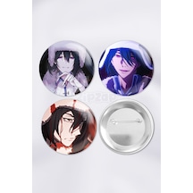 Fyodor Dostoevsky Bungou Stray Dogs Çanta Süsü Rozet İğneli Buton Rozet Seti 3 Adet Üçlü