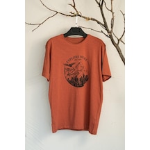 Sıfır Yaka Büyük Beden Baskılı Penye Erkek T-Shirt Çok Renkli