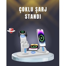 İphone, Airpods Ve Akıllı Saat Uyumlu Çoklu Şarj Cihazı Beyaz