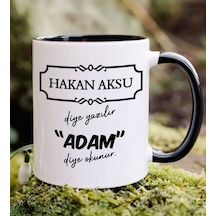Bk Gift Kişiye Özel Adam Diye Okunur Siyah Kupa Bardak, Arkadaşa Hediye Kobitmeyencom33793 Bk Gift