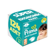 Prima Bebek Bezi Beden:3 6-10kg Midi 124 Adet Süper Ekonomik Pk 3 Numara 2'li