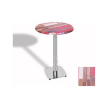 Bistro Masa Tokyo Kromnikel - Werzalit, Wermodin Ve Allzalit Tabla 60 Cm Çap - Redwood Çok Renkli