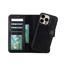 Plm Apple İphone 15 Pro Max Uyumlu Deri Cüzdanlı Kılıf Mwwn Rst1 Siyah Acı Kahverengi