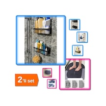 Buççin Online Mağaza 2 Adet Yapışkanlı Plastik Askılı Raf + Sihirli Su Emici Kaydırmaz Banyo Paspası - 2li Set M5y2p1 Pla Çok Renkli