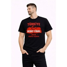 Yake Store Erkek Türkiye Baskılı Tişört Ay Yıldız 2026 Dünya Kupası Taraftar Forma T-shirt - Siyah - Siyah