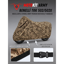 Benelli Trk 502 / 502x Army Premium Kamuflaj Desenli Suya Ve Güneş Işınlarına Dayanıklı Motosiklet Brandası