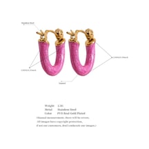 Siyah Eetit 6 Renk Şeker Renkli Emaye Paslanmaz Çelik U Şekli Içi Boş Küçük Halka Küpe Sevimli Şık Trendy Takı Hediye 2023 Siyah