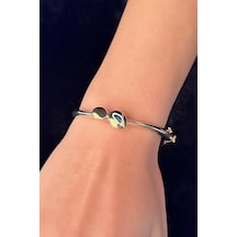 14 Ayar Altın Nazarlık Detaylı Modern Kelepçe 001 14 Ayar Altın Nazarlık Detaylı Modern Kelepçe 001